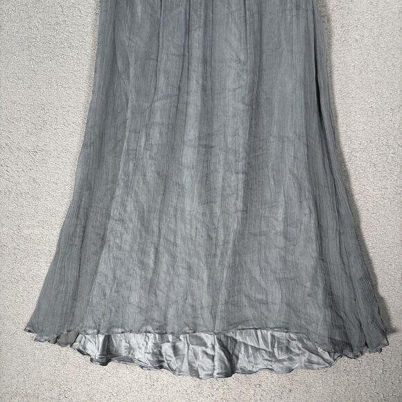 Laura Vann Women’s Size S Silk Gray Mini Dress Micro Pleat Layered Chiffon Jewel - Picture 14 of 16